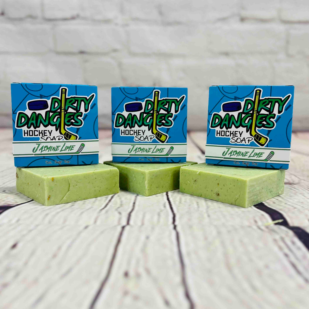 3 Pack Bundles - Dirty Dangles Hockey Soap Bars Natural Soap Bar Tendies Only (Jasmine Lime) Bundle