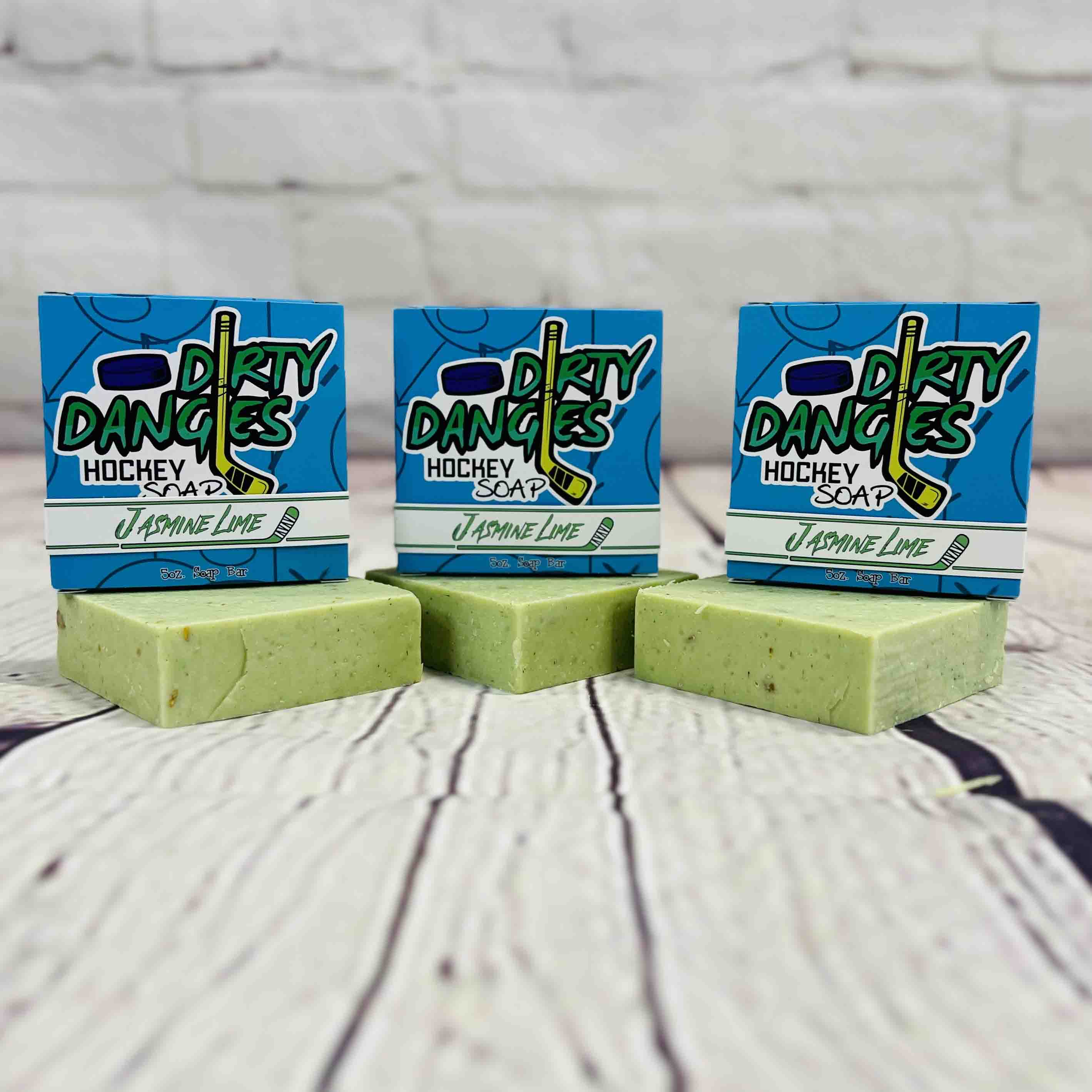 3 Pack Bundles - Dirty Dangles Hockey Soap Bars Natural Soap Bar Tendies Only (Jasmine Lime) Bundle