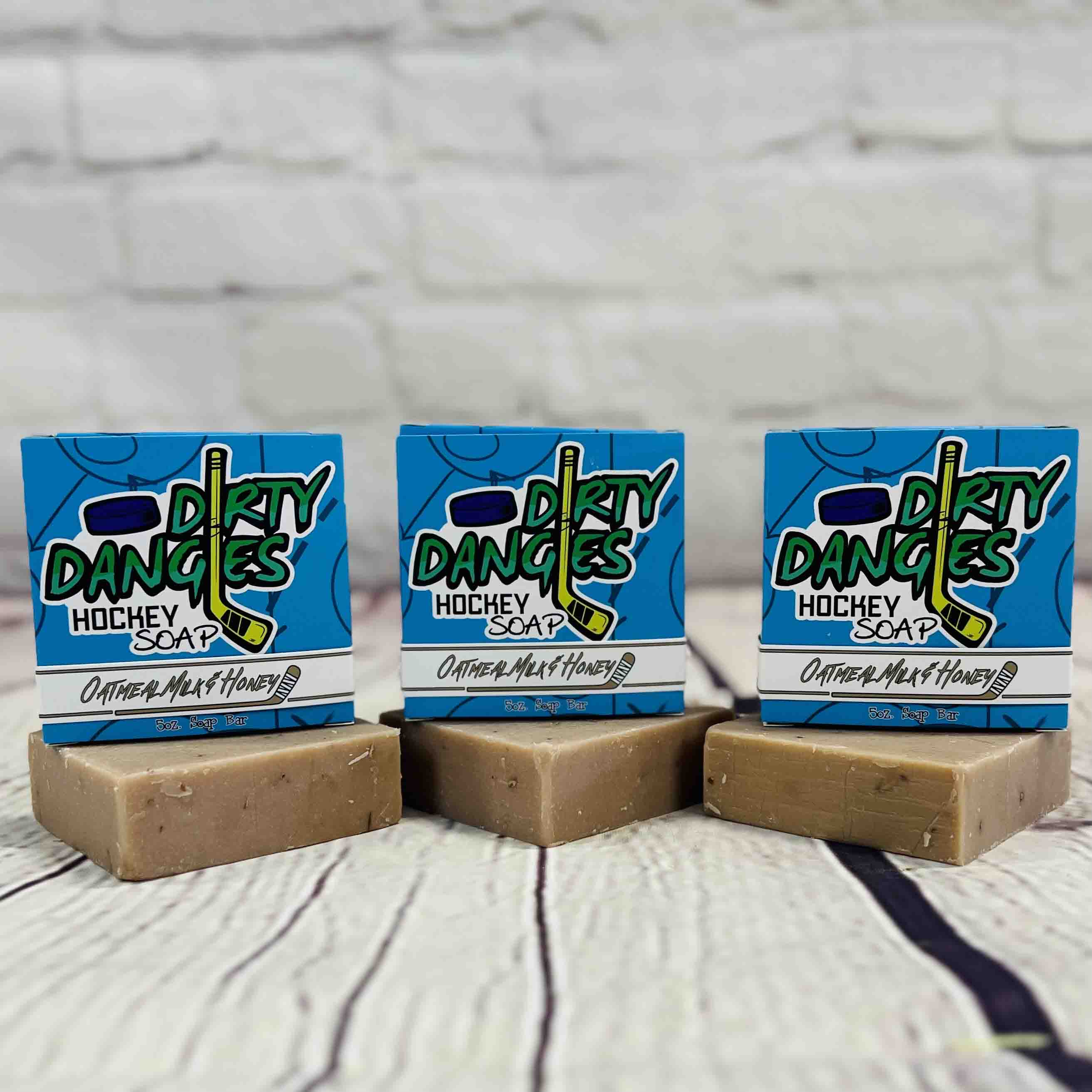 3 Pack Bundles - Dirty Dangles Hockey Soap Bars Natural Soap Bar Silky Mitts (Oatmeal Milk & Honey) Bundle