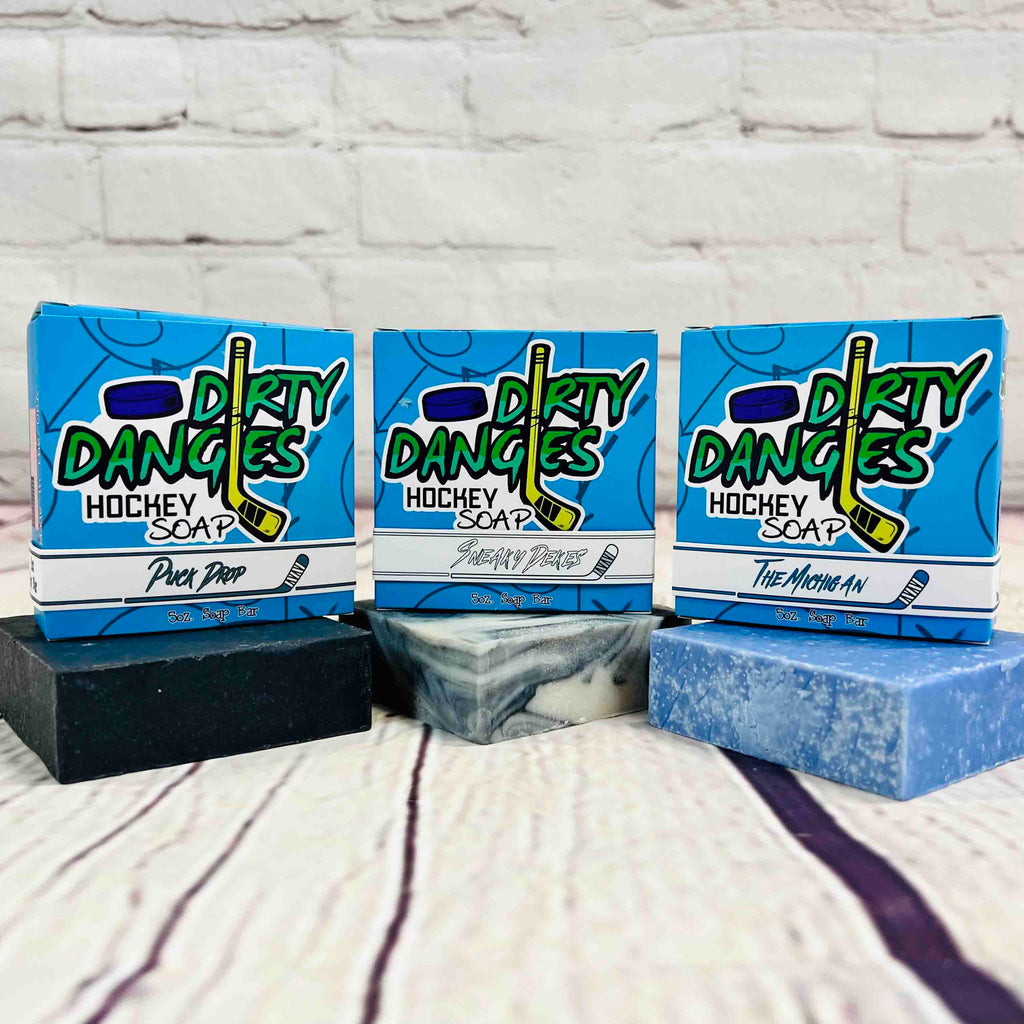 3 Pack Bundles - Dirty Dangles Hockey Soap Bars Natural Soap Bar The Grinder Bundle