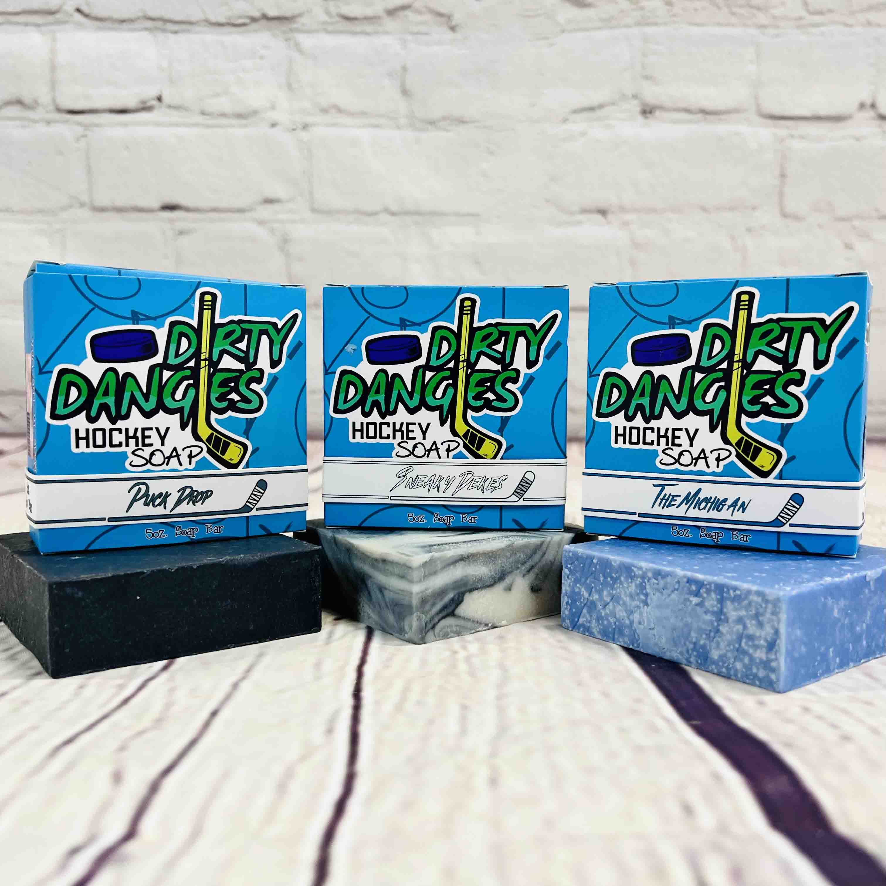 3 Pack Bundles - Dirty Dangles Hockey Soap Bars Natural Soap Bar The Grinder Bundle