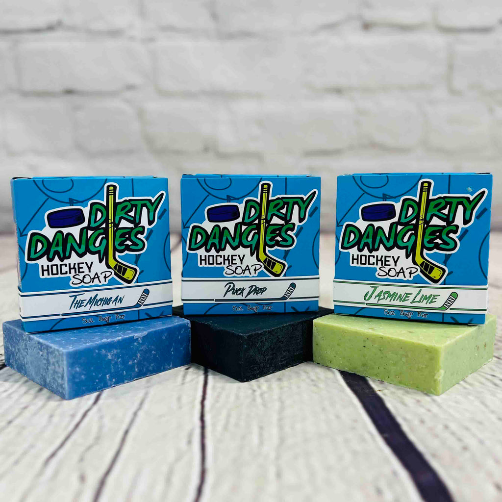 3 Pack Bundles - Dirty Dangles Hockey Soap Bars Natural Soap Bar Top Shelf Bundle