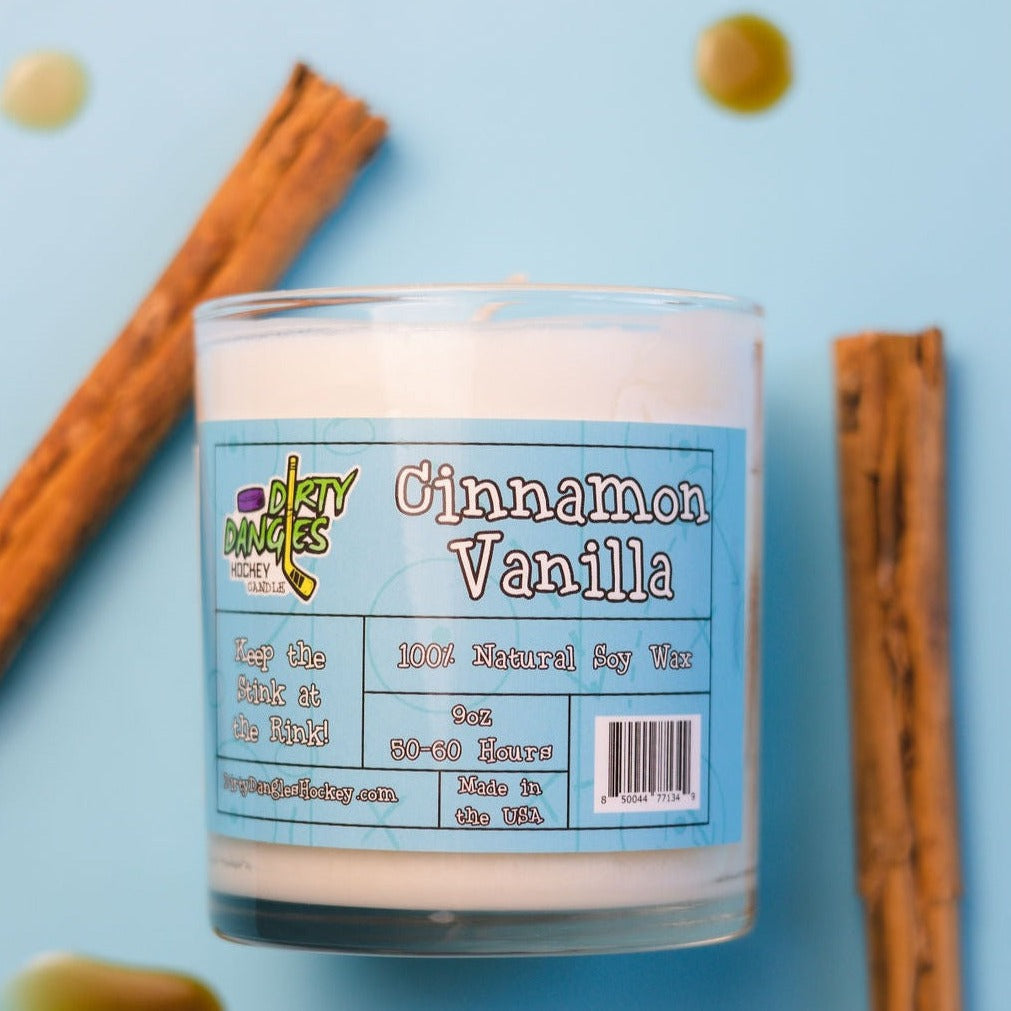 Dirty Dangles Hockey Candles - Cinnamon Vanilla Soy Wax Candles