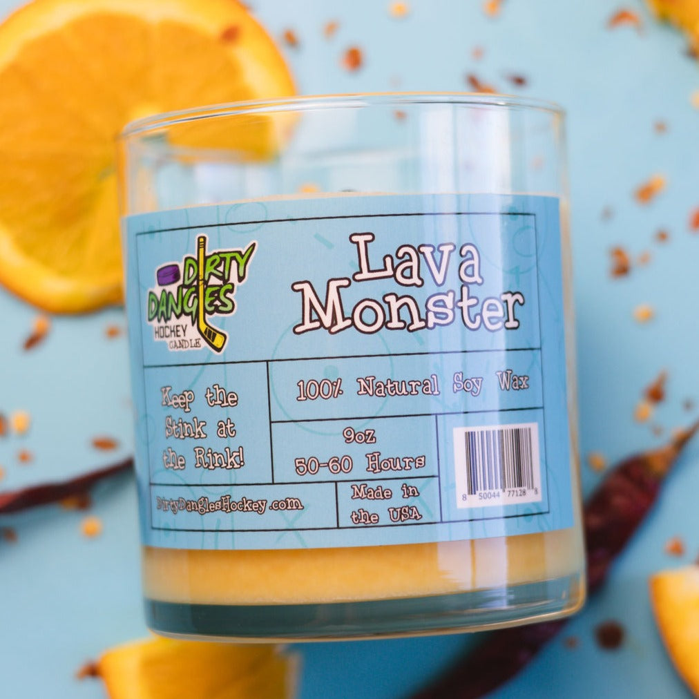 Dirty Dangles Hockey Candles - Lava Monster Soy Wax Candles