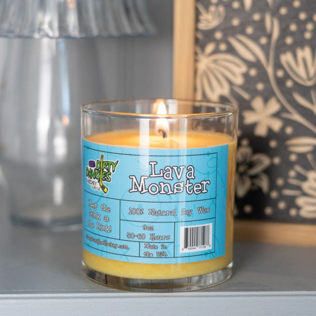 Dirty Dangles Hockey Candles - Lava Monster Soy Wax Candles