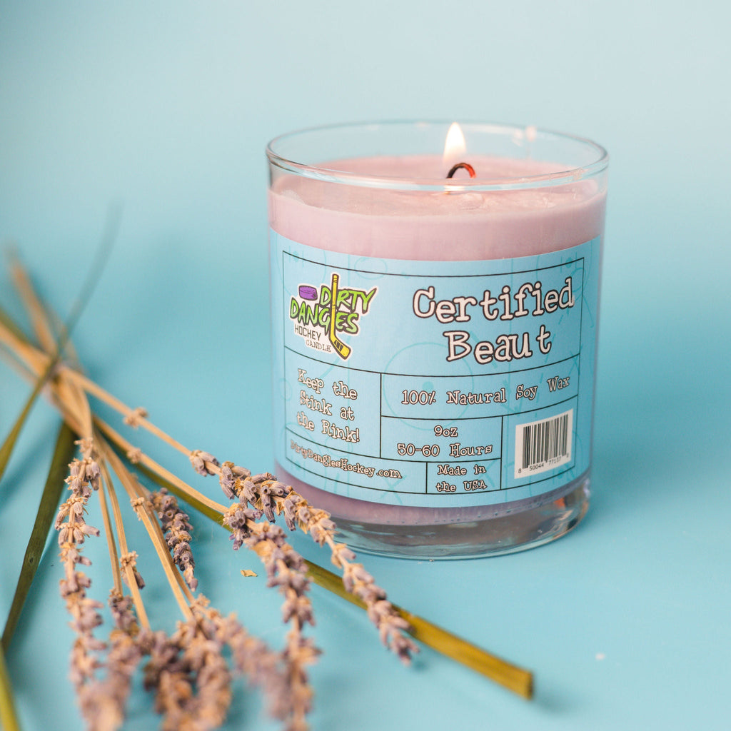 Dirty Dangles Hockey Candles - Certified Beaut (Lavender Lemongrass) Soy Wax Candles