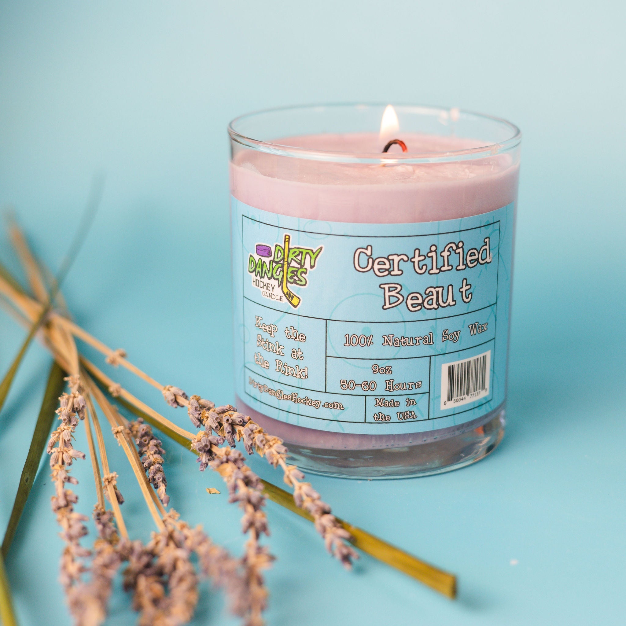 Dirty Dangles Hockey Candles - Certified Beaut (Lavender Lemongrass) Soy Wax Candles