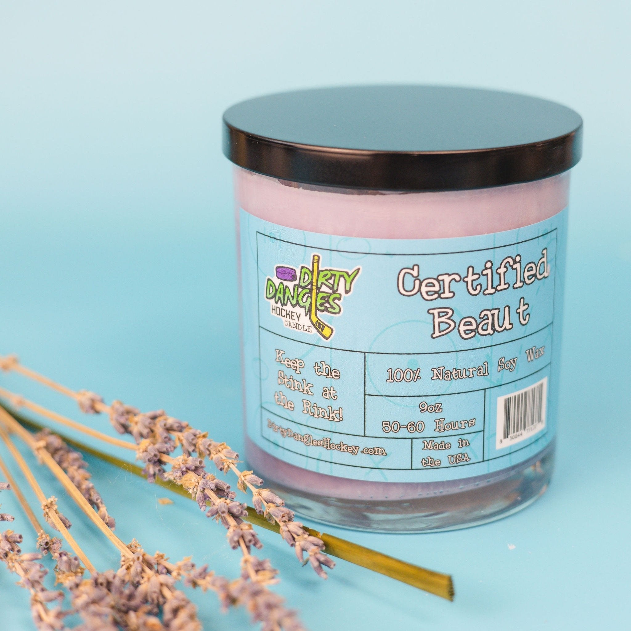 Dirty Dangles Hockey Candles - Certified Beaut (Lavender Lemongrass) Soy Wax Candles