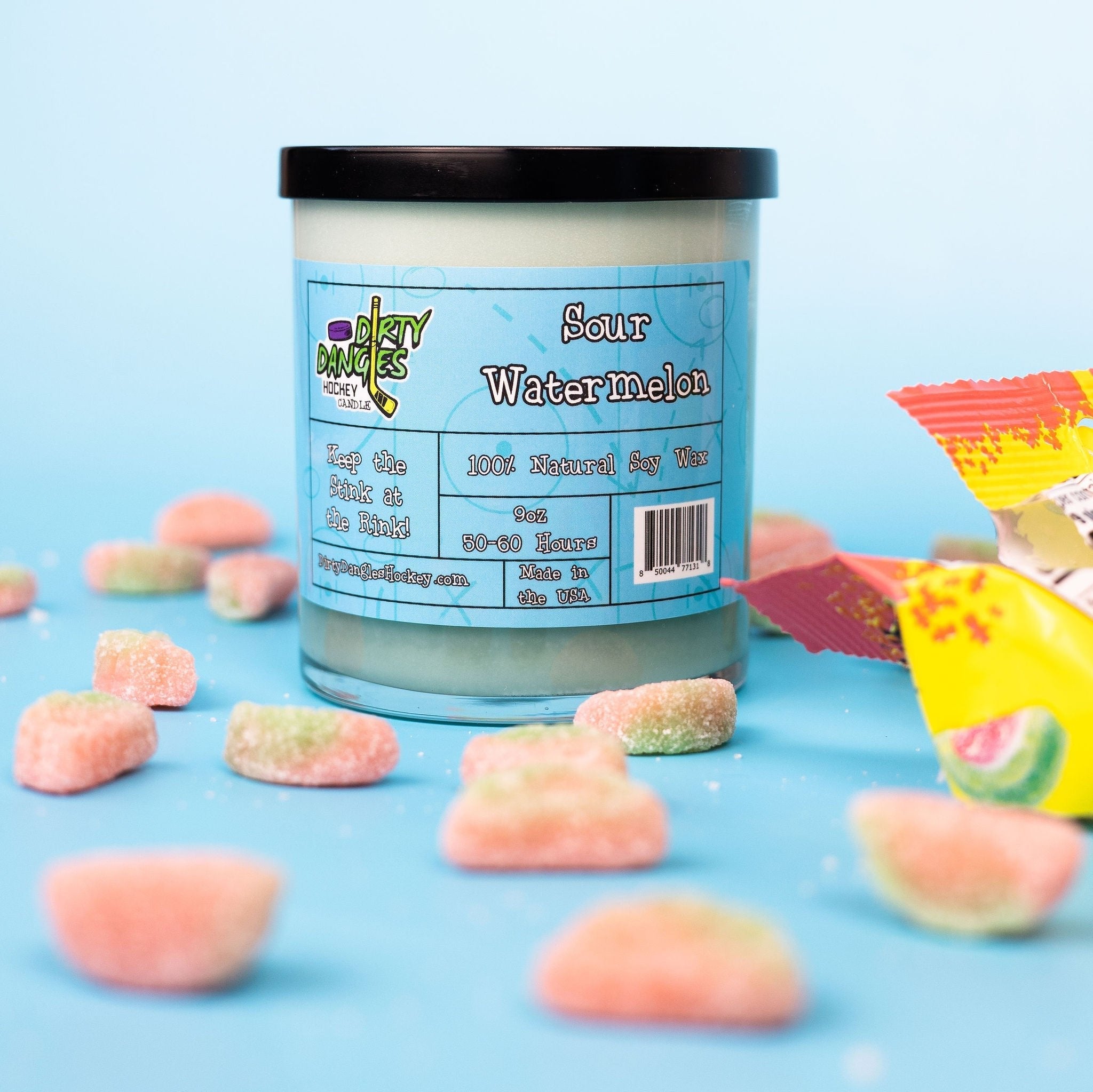 Dirty Dangles Hockey Candles - Sour Watermelon Soy Wax Candles