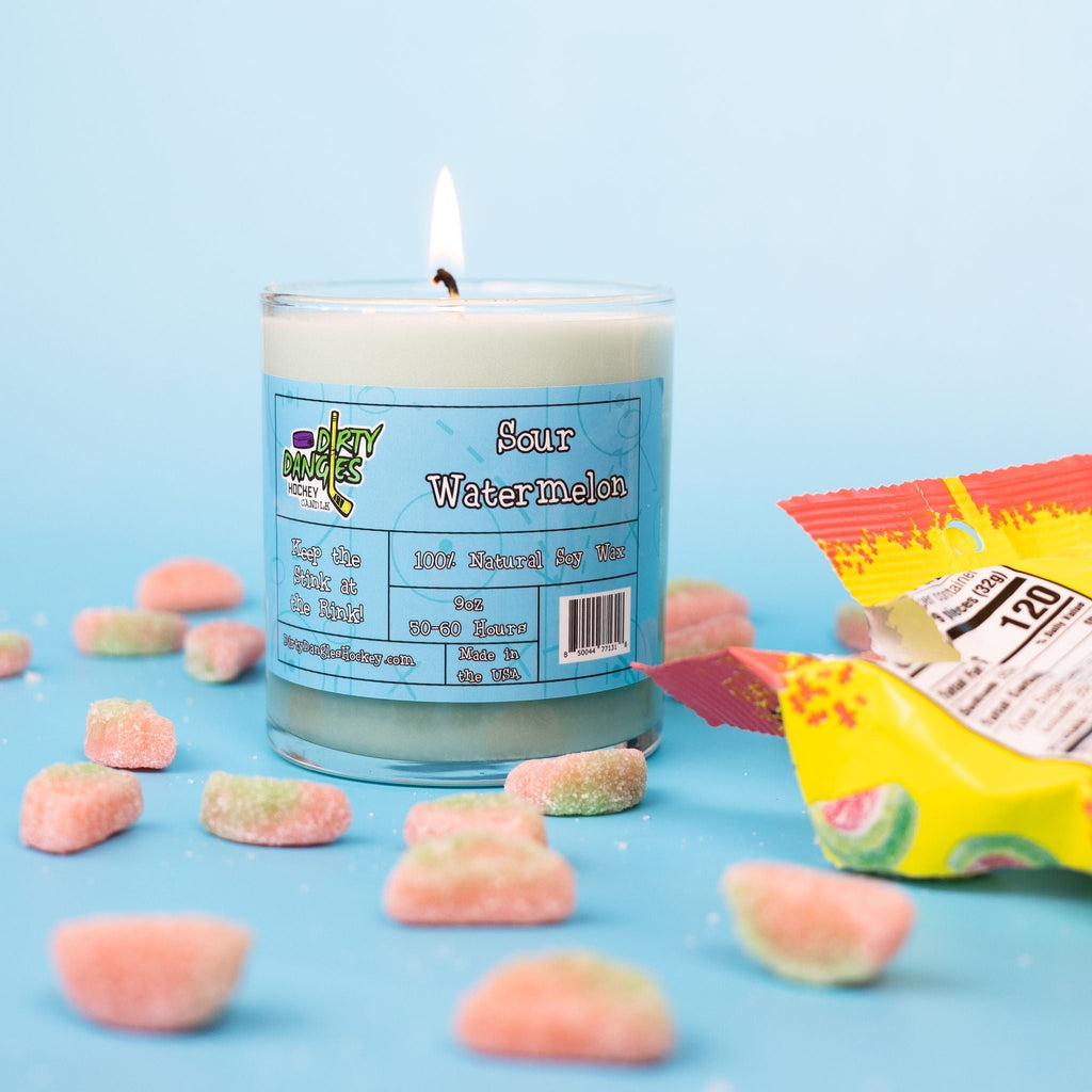Dirty Dangles Hockey Candles Soy Wax Candles Sour Watermelon