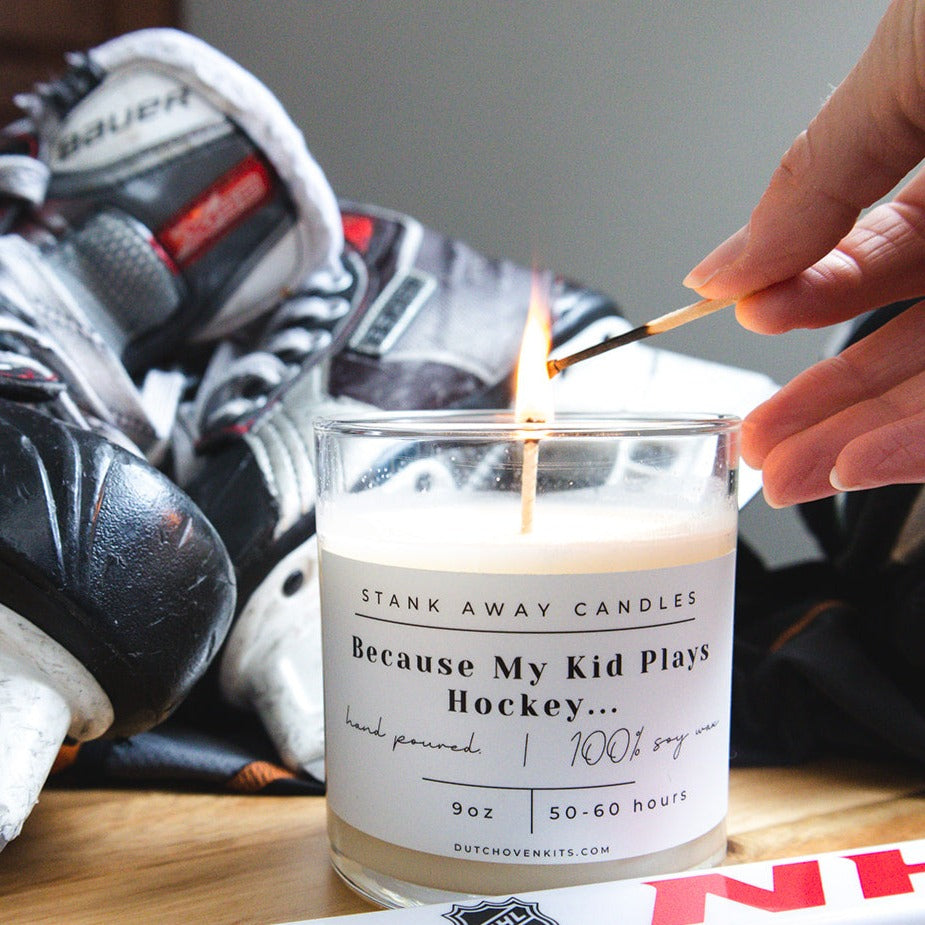 Because My Kid Plays Hockey - Natural Soy Wax Candle Soy Wax Candles Cinnamon Vanilla