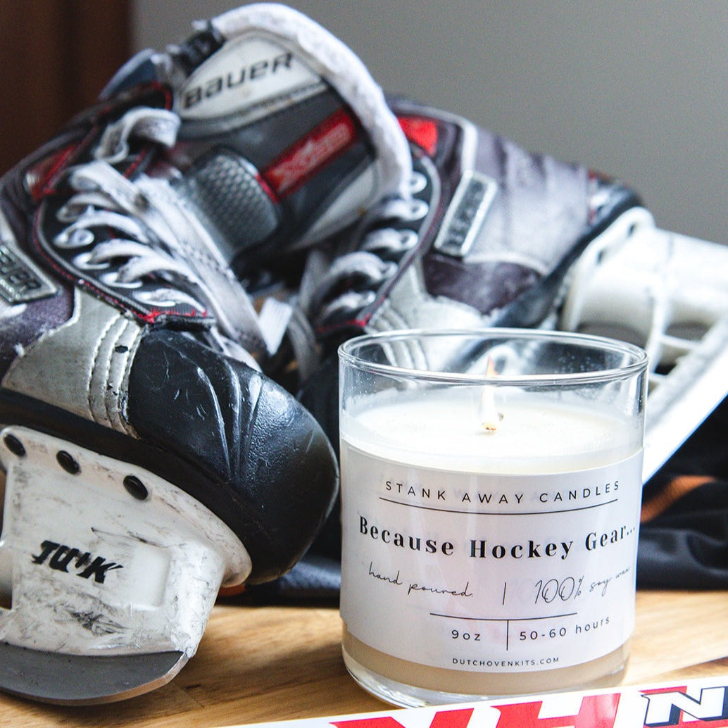 Because Hockey Gear - Natural Soy Wax Candle Soy Wax Candles Cinnamon Vanilla