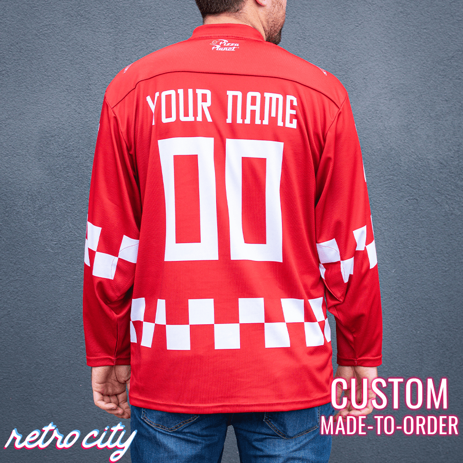 Pizza Planet Hockey Fan Jersey (Red) Hockey Jersey