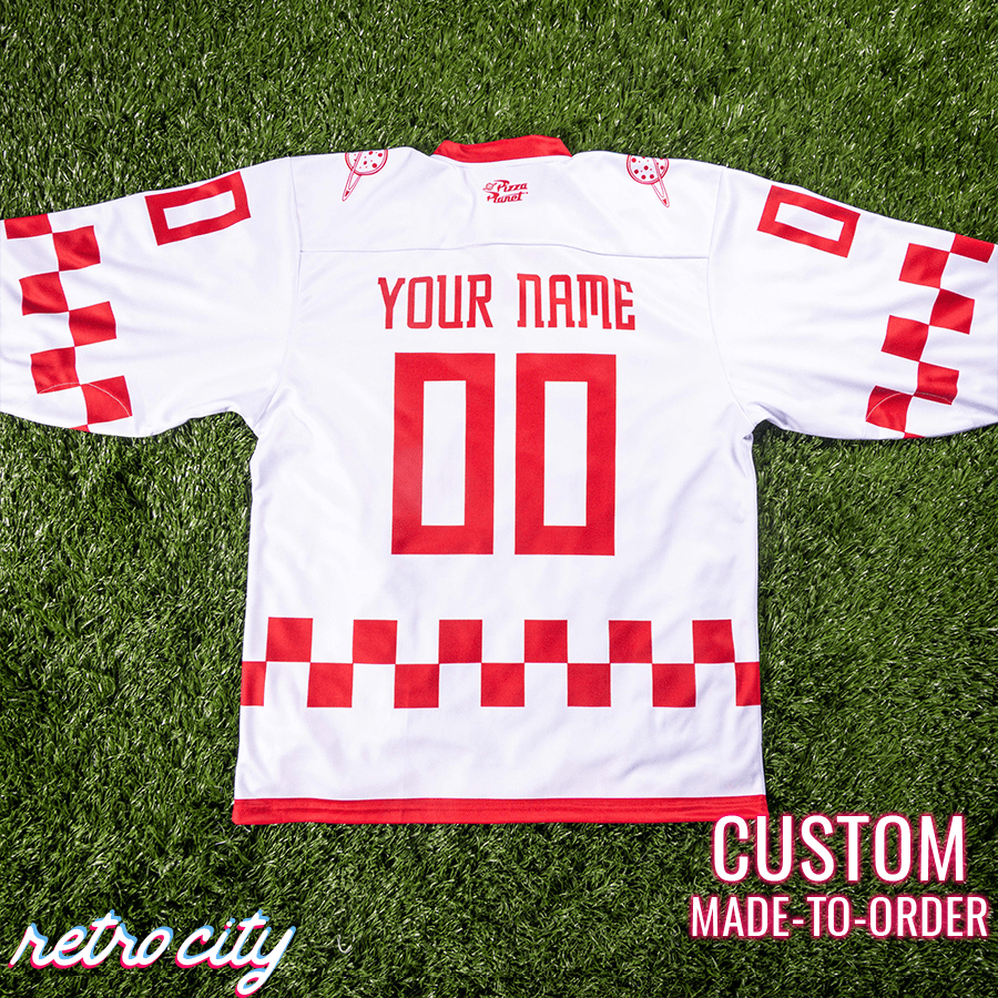 Pizza Planet Hockey Fan Jersey (White) Hockey Jersey