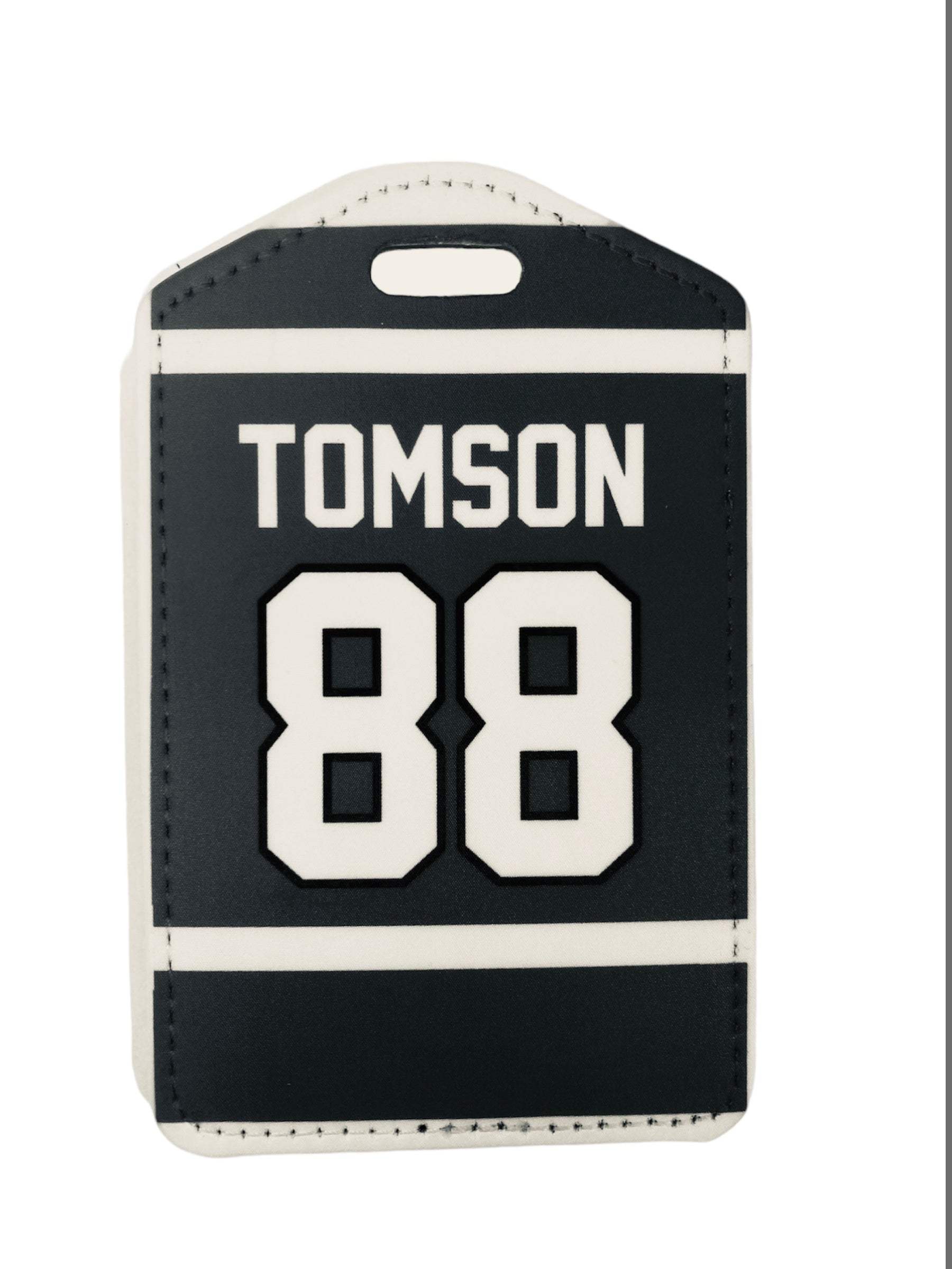 Custom Hockey Bag Tag – Name & Number Black
