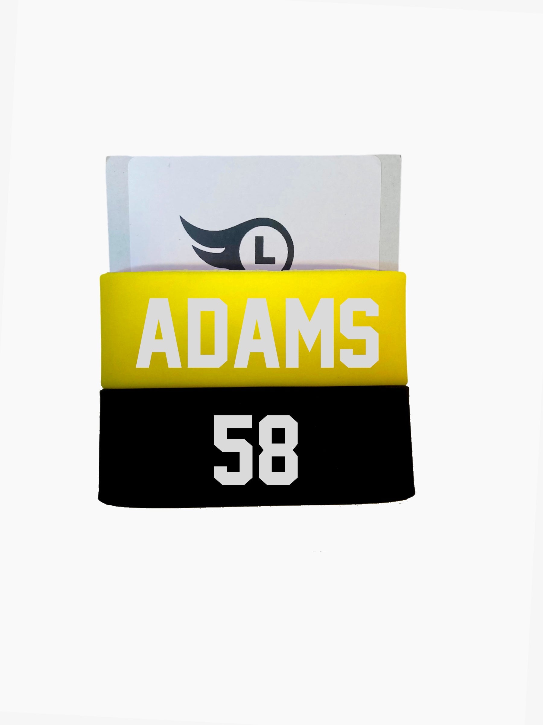 Custom Silicone Water Bottle Band Set – Name & Number (2-Pack) Yellow Black