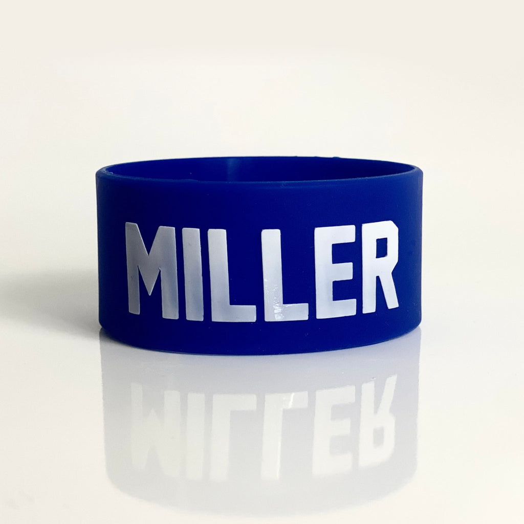 Custom Silicone Bottle Band – Name & Number Blue