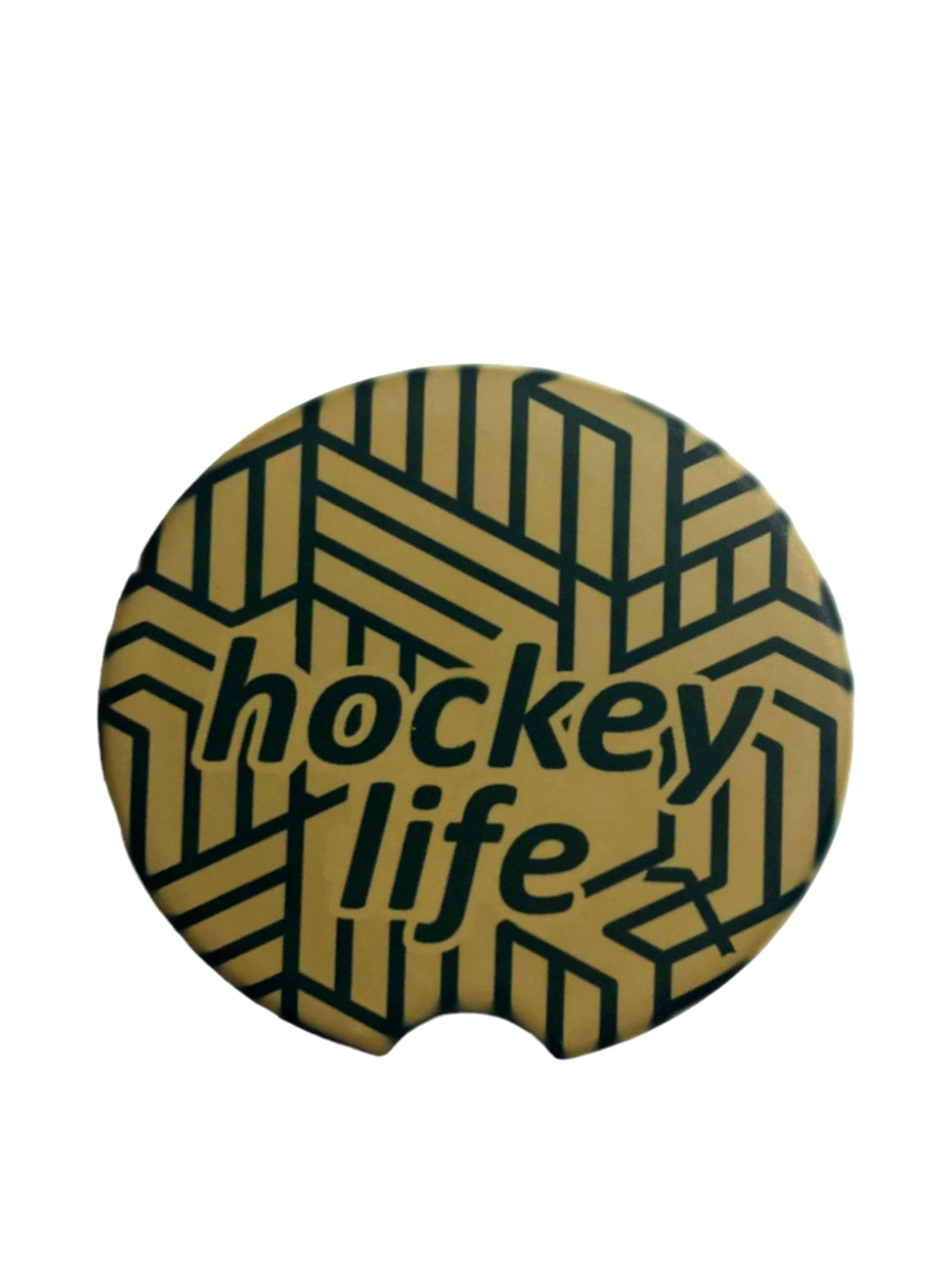 Ceramic Hockey Car Coaster – 2.6” Cup Holder Insert Hockey Life