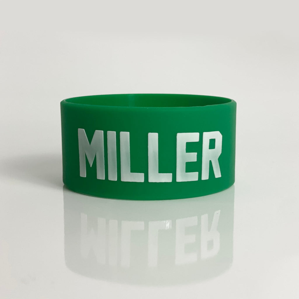 Custom Silicone Bottle Band – Name & Number Green