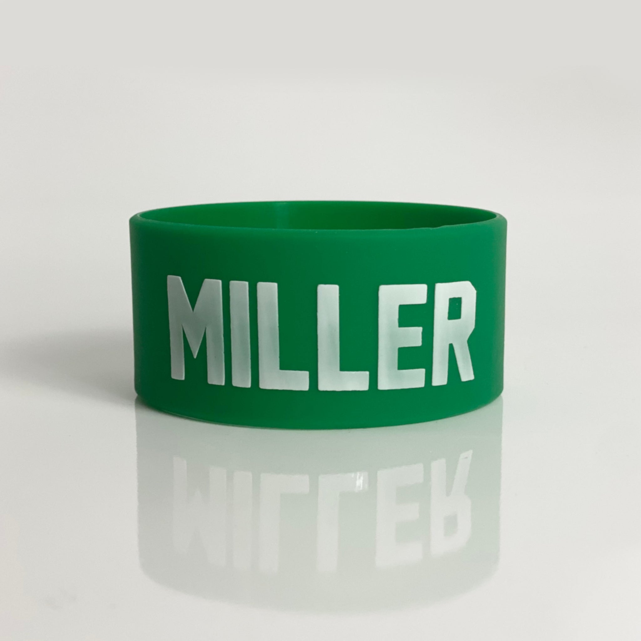 Custom Silicone Bottle Band – Name & Number Green