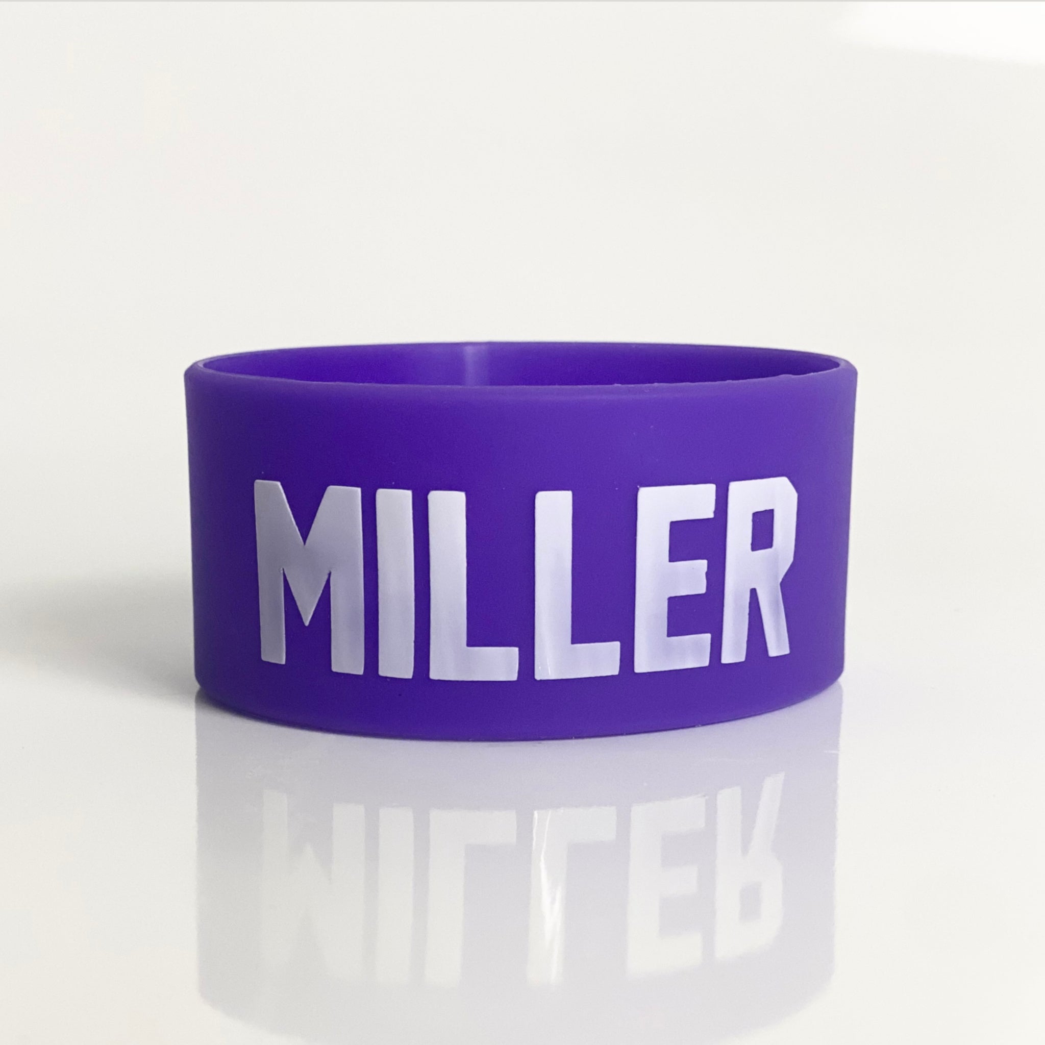 Custom Silicone Bottle Band – Name & Number Purple