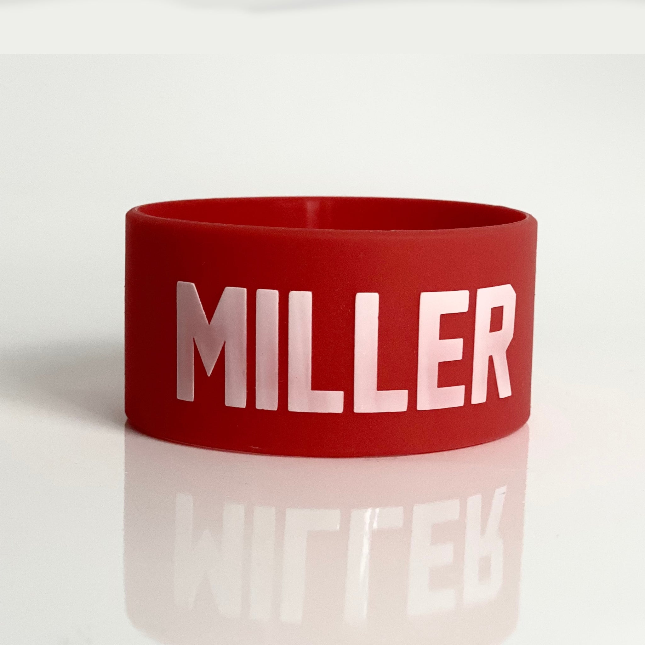 Custom Silicone Bottle Band – Name & Number Red