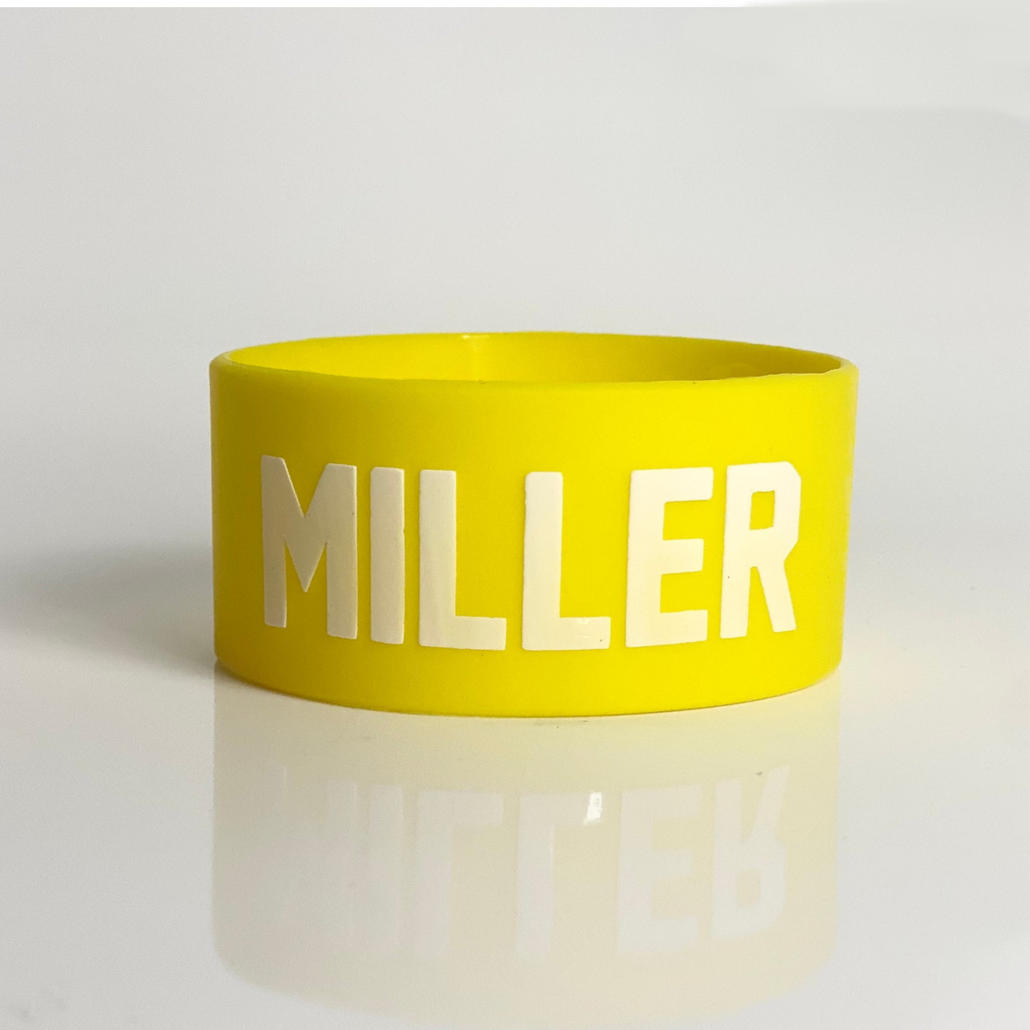 Custom Silicone Bottle Band – Name & Number Yellow